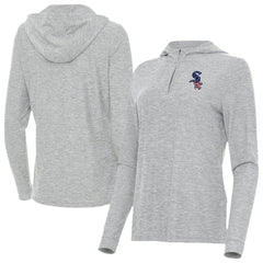 Chicago White Sox Antigua Women's Daybreak Quarter-Zip Hoodie Heather Gray