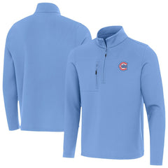 Chicago Cubs Antigua Alternate Logo Insider Quarter-Zip Pullover Powder Blue