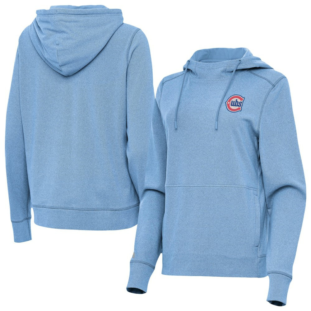 Chicago Cubs Antigua Women's Alternate Logo Justice Pullover Hoodie Heather Powder Blue