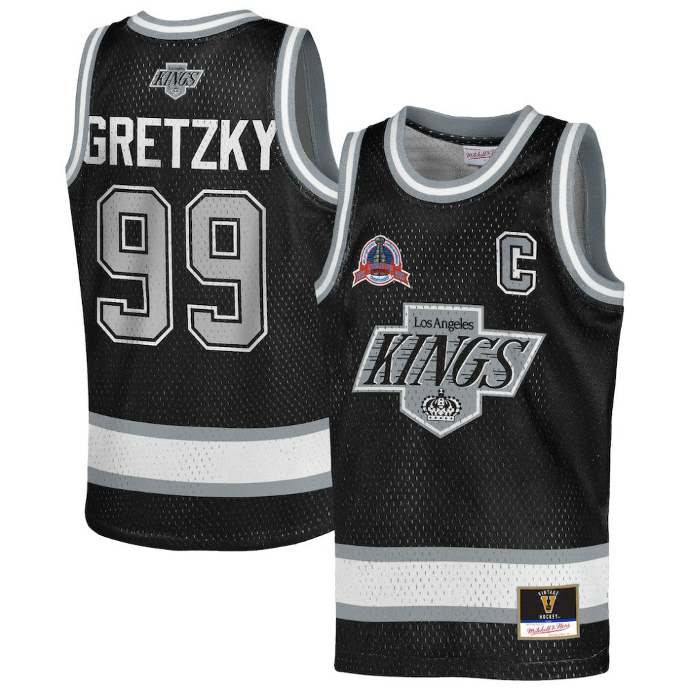 Wayne Gretzky Los Angeles Kings Mitchell & Ness Youth Maxxed Out Fashion Basketball Jersey Black