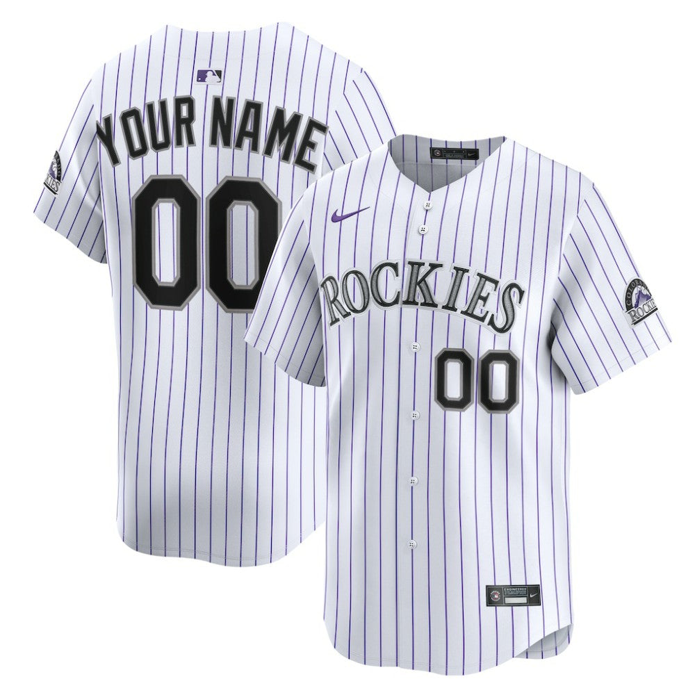 Colorado Rockies Youth Home Custom Limited Jersey - White