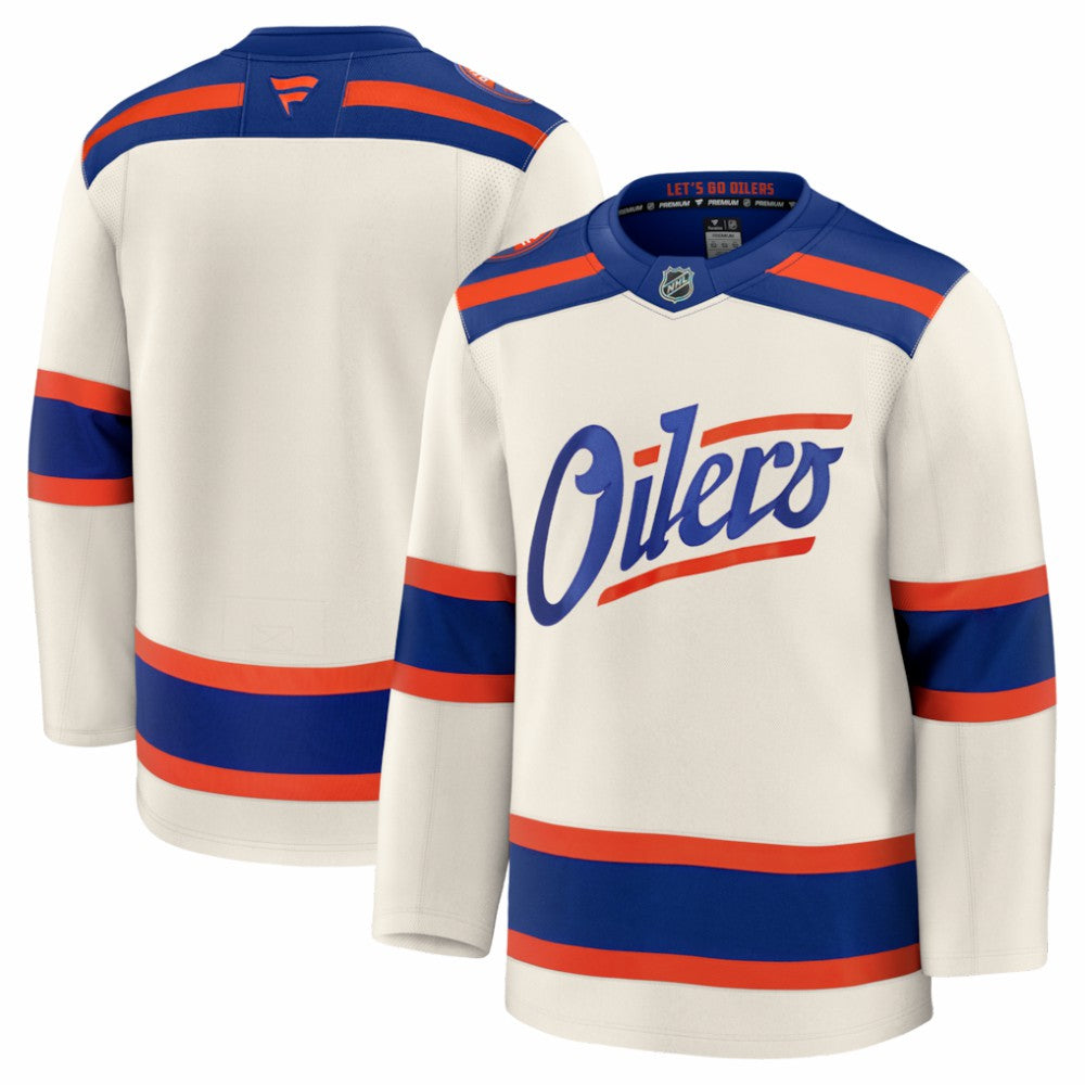 Edmonton Oilers Fanatics Alternate Premium Jersey Light Beige