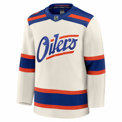 Edmonton Oilers Fanatics Alternate Premium Jersey Light Beige