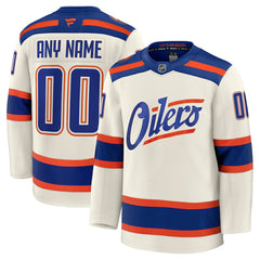 Edmonton Oilers Fanatics Alternate Premium Custom Jersey Light Beige