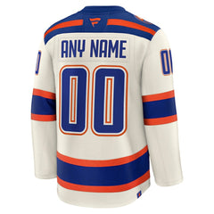 Edmonton Oilers Fanatics Alternate Premium Custom Jersey Light Beige