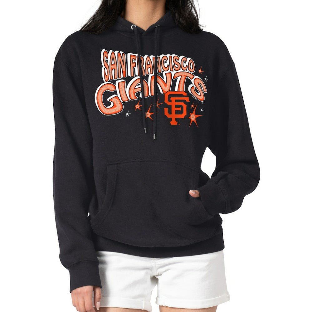 San Francisco Giants Starter Women's Fireworks Fleece Tri-Blend Pullover Hoodie Black