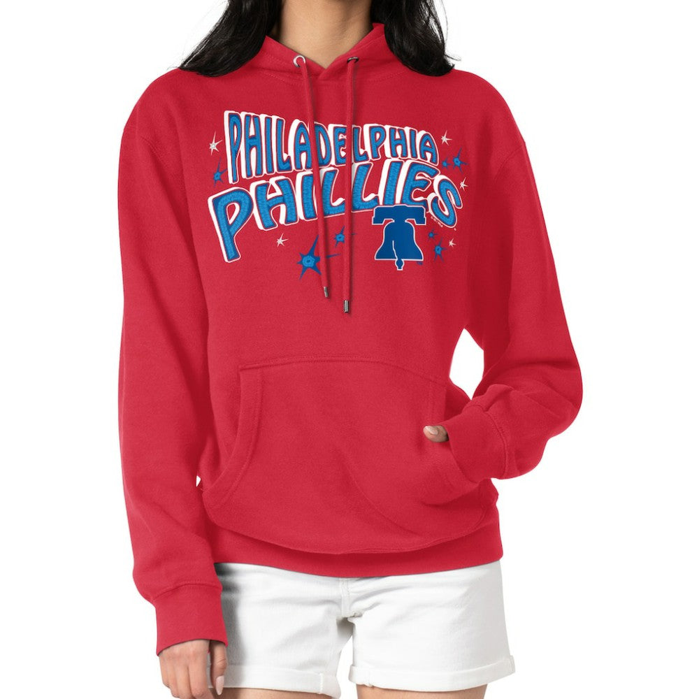 Philadelphia Phillies Starter Women's Fireworks Fleece Tri-Blend Pullover Hoodie Red