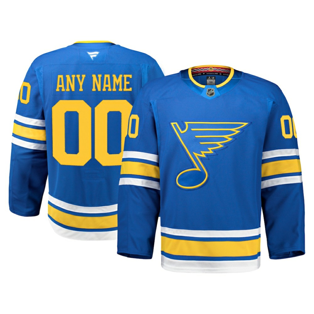 St. Louis Blues Fanatics Home Authentic Pro Custom Jersey Blue