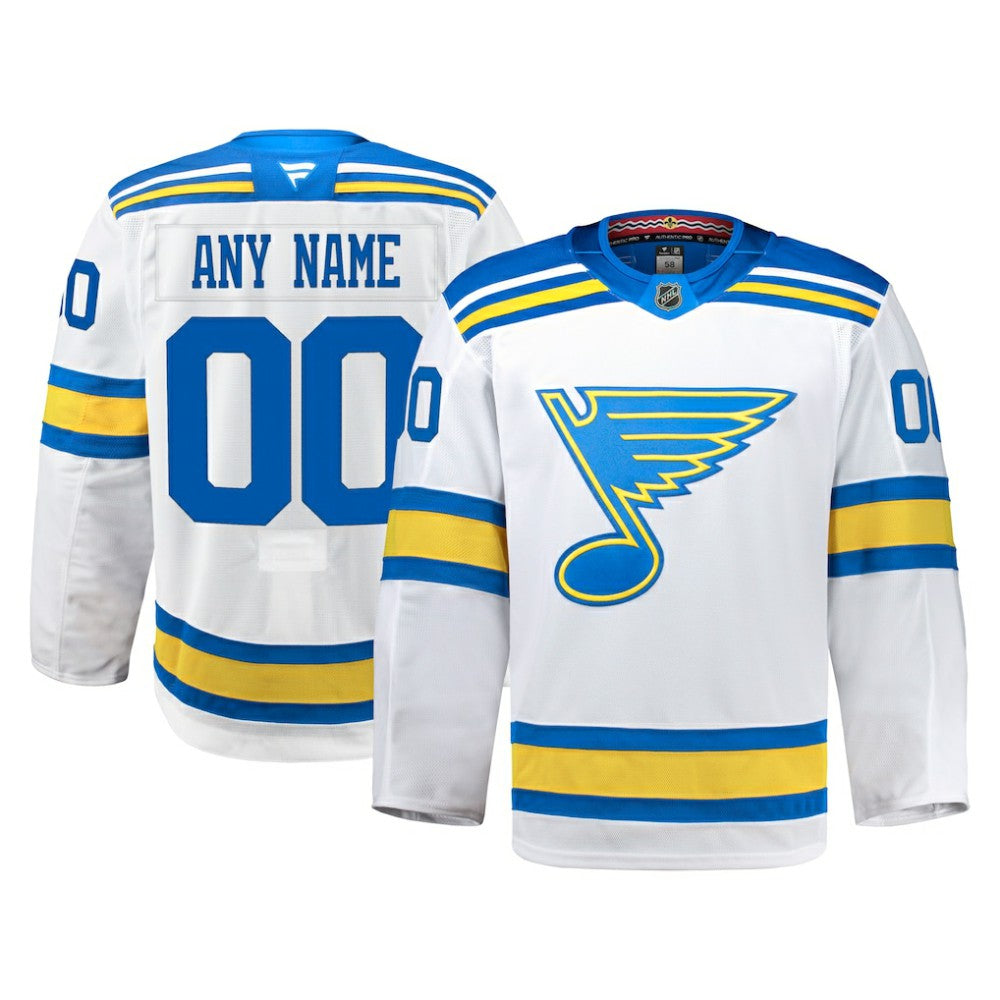 St. Louis Blues Fanatics Away Authentic Pro Custom Jersey White