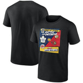 Toronto Maple Leafs vs. Ottawa Senators 2025 Stanley Cup Playoffs Rivalry Comic Pop T-Shirt Black