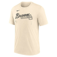 Atlanta Braves Wordmark Tri-Blend T-Shirt Natural | Nike