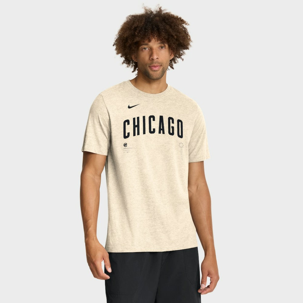 Chicago Cubs Wordmark Tri-Blend T-Shirt Natural | Nike