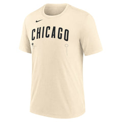 Chicago Cubs Wordmark Tri-Blend T-Shirt Natural | Nike