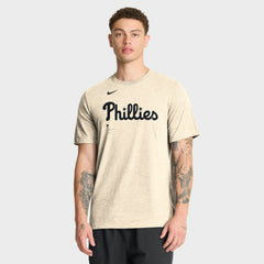 Philadelphia Phillies Wordmark Tri-Blend T-Shirt Natural | Nike