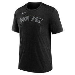 Boston Red Sox Wordmark Tri-Blend T-Shirt Heather Black | Nike