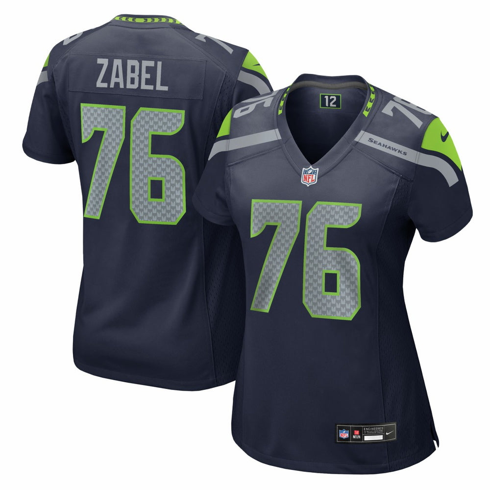 Grey Zabel Seattle Seahawks Women's Team Game Jersey - College Navy