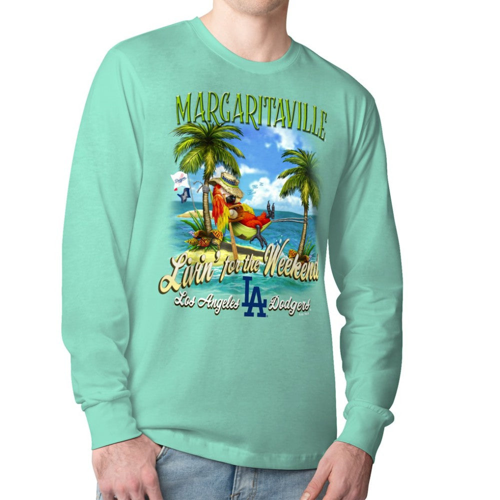 Los Angeles Dodgers Margaritaville Livin' for the Weekend Long Sleeve T-Shirt Mint