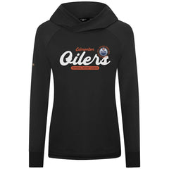 Edmonton Oilers Levelwear Women's Slender Monument Raglan Pullover Hoodie Black