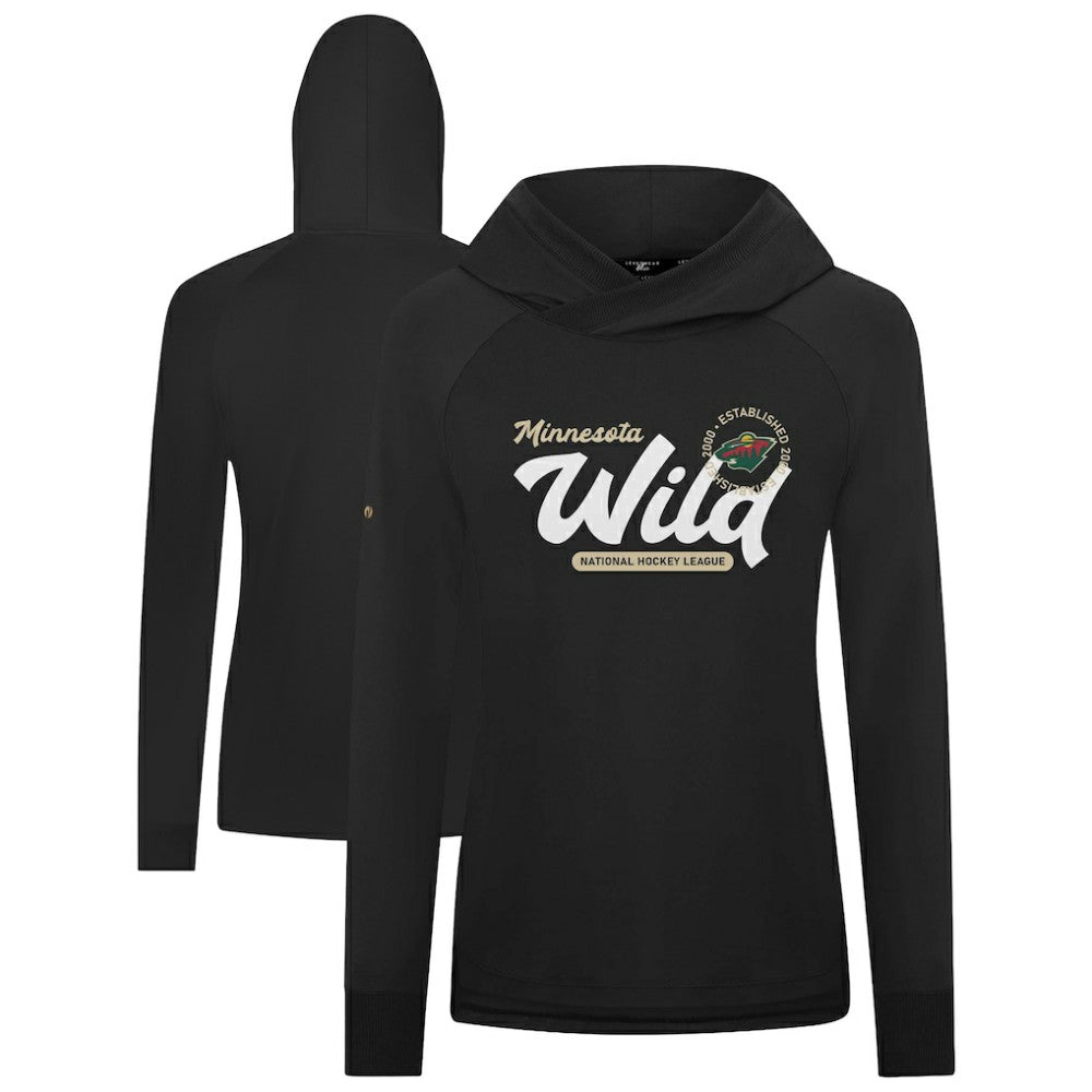 Minnesota Wild Levelwear Women's Slender Monument Raglan Pullover Hoodie Black