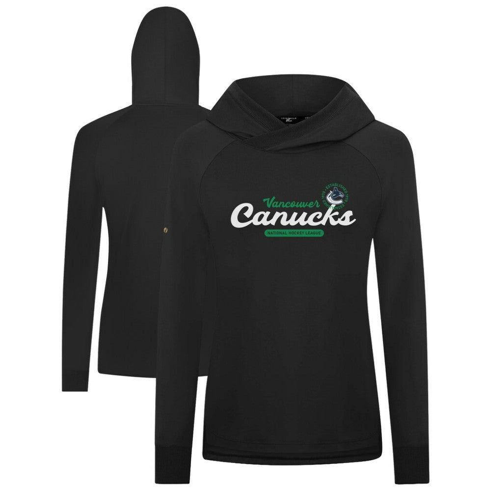 Vancouver Canucks Levelwear Women's Slender Monument Raglan Pullover Hoodie Black
