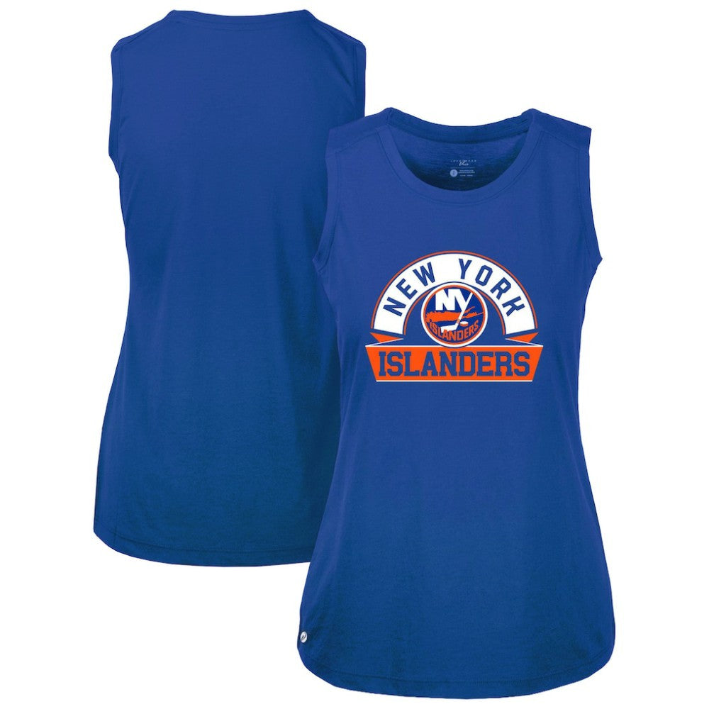 New York Islanders Levelwear Women's Macy Banner Arch Tank Top Royal