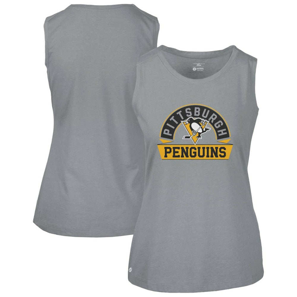Pittsburgh Penguins Levelwear Women's Macy Banner Arch Tank Top Gray