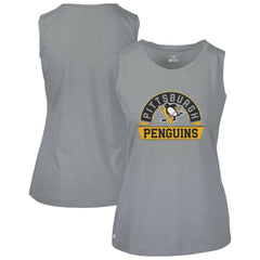 Pittsburgh Penguins Levelwear Women's Macy Banner Arch Tank Top Gray
