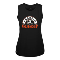 Anaheim Ducks Levelwear Women's Macy Banner Arch Tank Top Black