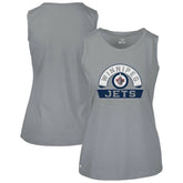 Winnipeg Jets Levelwear Women's Macy Banner Arch Tank Top Gray