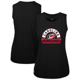 Carolina Hurricanes Levelwear Women's Macy Banner Arch Tank Top Black