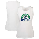Vancouver Canucks Levelwear Women's Macy Banner Arch Tank Top White