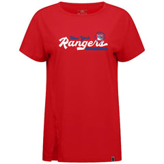 New York Rangers Levelwear Women's Influx Monument T-Shirt Red