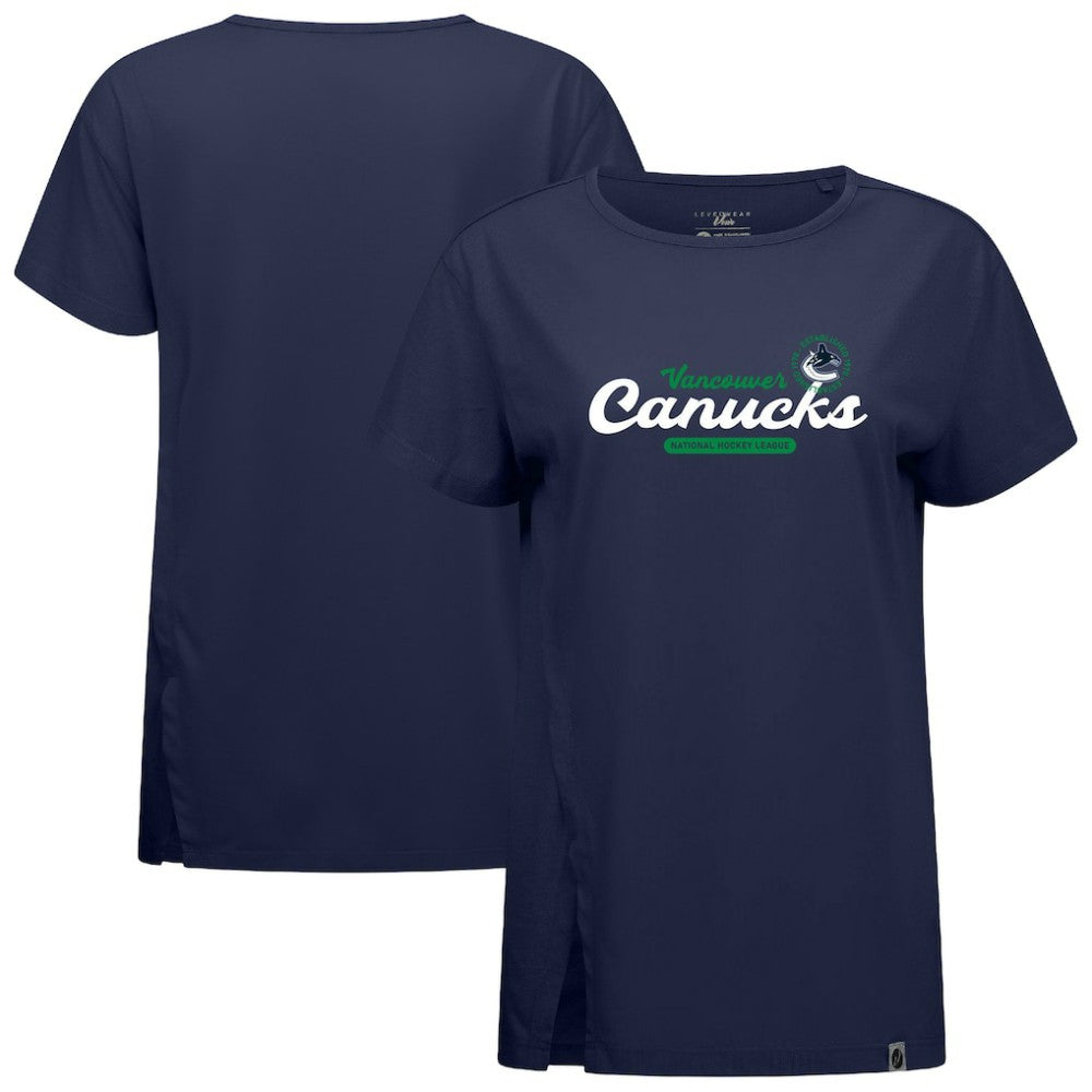 Vancouver Canucks Levelwear Women's Influx Monument T-Shirt Navy
