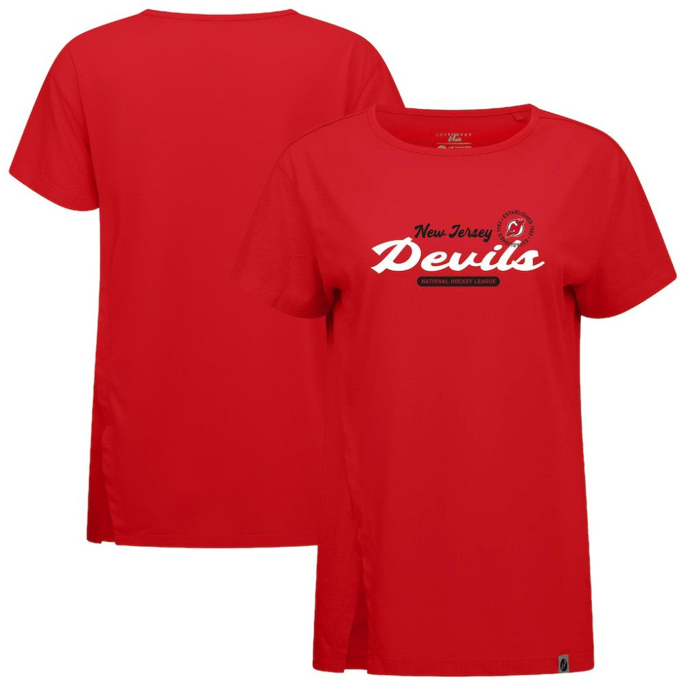 New Jersey Devils Levelwear Women's Influx Monument T-Shirt Red