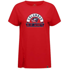 Columbus Blue Jackets Levelwear Women's Influx Banner Arch T-Shirt Red