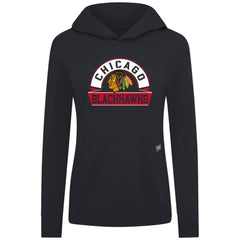 Chicago Blackhawks Levelwear Women's Relay Banner Arch Pullover Hoodie Black