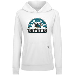 San Jose Sharks Levelwear Women's Relay Banner Arch Pullover Hoodie White