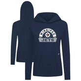 Winnipeg Jets Levelwear Women's Relay Banner Arch Pullover Hoodie Navy