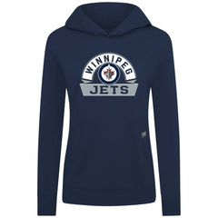 Winnipeg Jets Levelwear Women's Relay Banner Arch Pullover Hoodie Navy