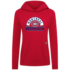 Montreal Canadiens Levelwear Women's Relay Banner Arch Pullover Hoodie Red
