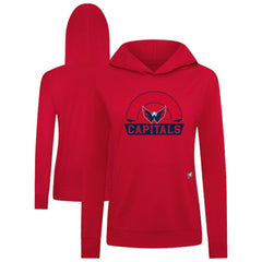 Washington Capitals Levelwear Women's Relay Banner Arch Pullover Hoodie Red