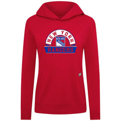 New York Rangers Levelwear Women's Relay Banner Arch Pullover Hoodie Red