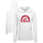 Detroit Red Wings Levelwear Women's Relay Banner Arch Pullover Hoodie White