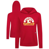 Calgary Flames Levelwear Women's Relay Banner Arch Pullover Hoodie Red