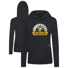 Pittsburgh Penguins Levelwear Women's Relay Banner Arch Pullover Hoodie Black