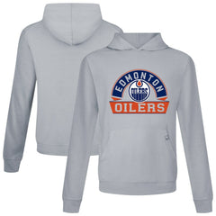 Edmonton Oilers Levelwear Relay Banner Arch Pullover Hoodie Gray
