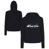 San Jose Sharks Levelwear Women's Sweet Monument Tri-Blend Cropped Pullover Hoodie Black