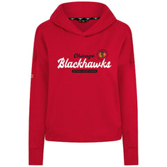 Chicago Blackhawks Levelwear Women's Sweet Monument Tri-Blend Cropped Pullover Hoodie Red