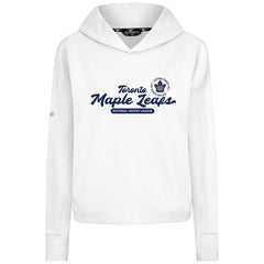 Toronto Maple Leafs Levelwear Women's Sweet Monument Tri-Blend Cropped Pullover Hoodie White