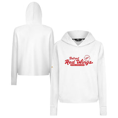 Detroit Red Wings Levelwear Women's Sweet Monument Tri-Blend Cropped Pullover Hoodie White